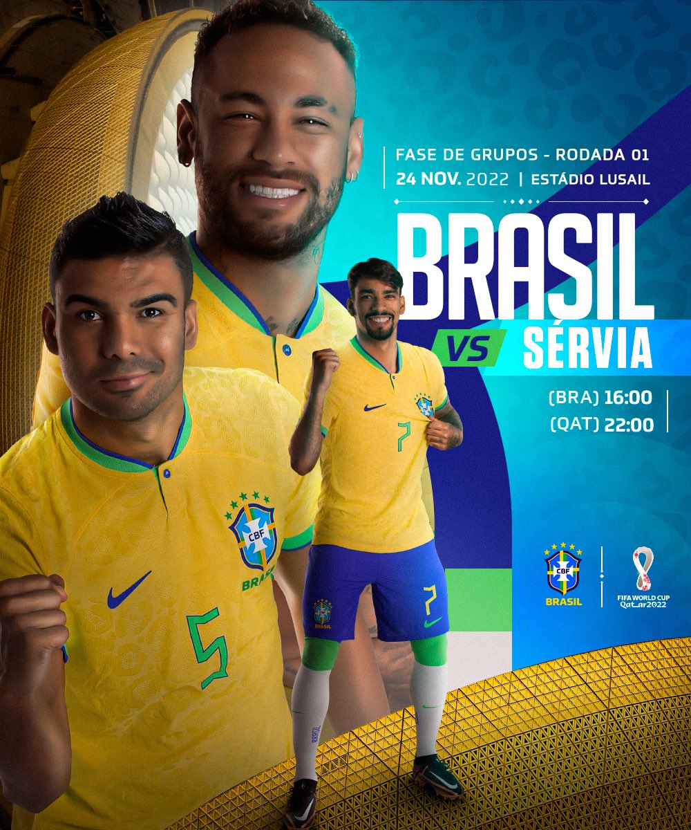  Brasil estreia na Copa do Mundo diante da Sérvia