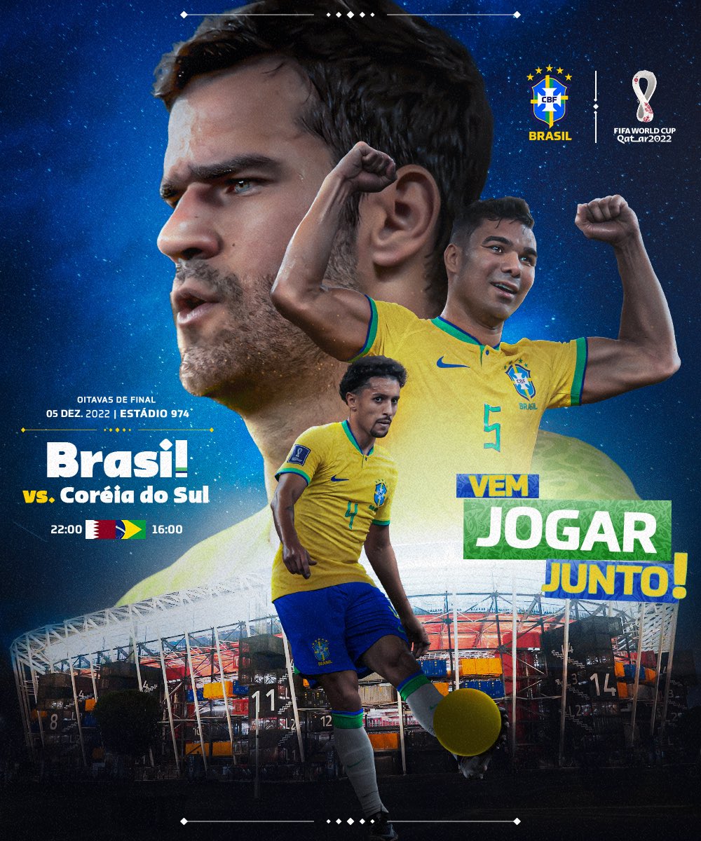  Brasil encara a Coreia do Sul nas Oitavas da Copa do Mundo