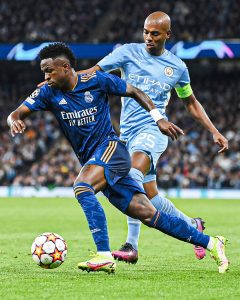 Manchester City tentar parar Vini e o Real. 