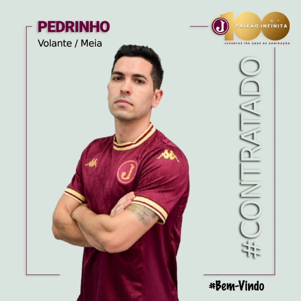 Pedrinho, novo meio-campista anunciado pelo Juventus-SP.