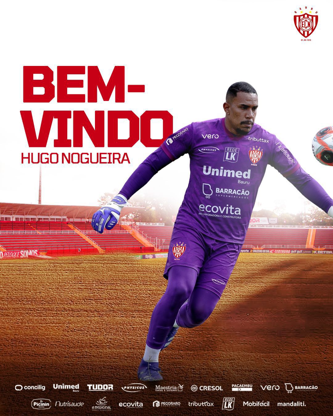 Noroeste acerta com goleiro Hugo Nogueira