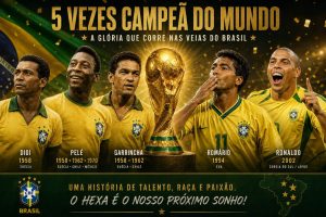 Os cinco títulos do Brasil em Copa na Mundo