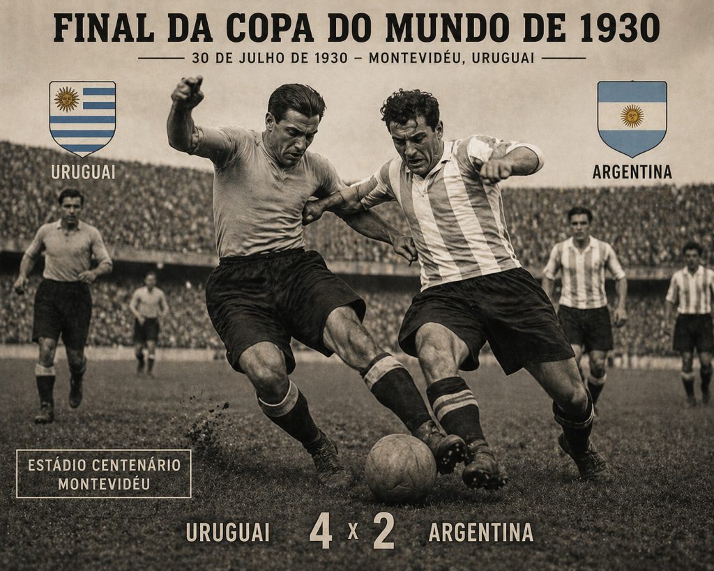 A final da Copa do Mundo de 1930: Uruguai x Argentina